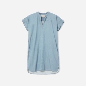 Everlane Splitneck Jean Dress, Light Wash, Size 6